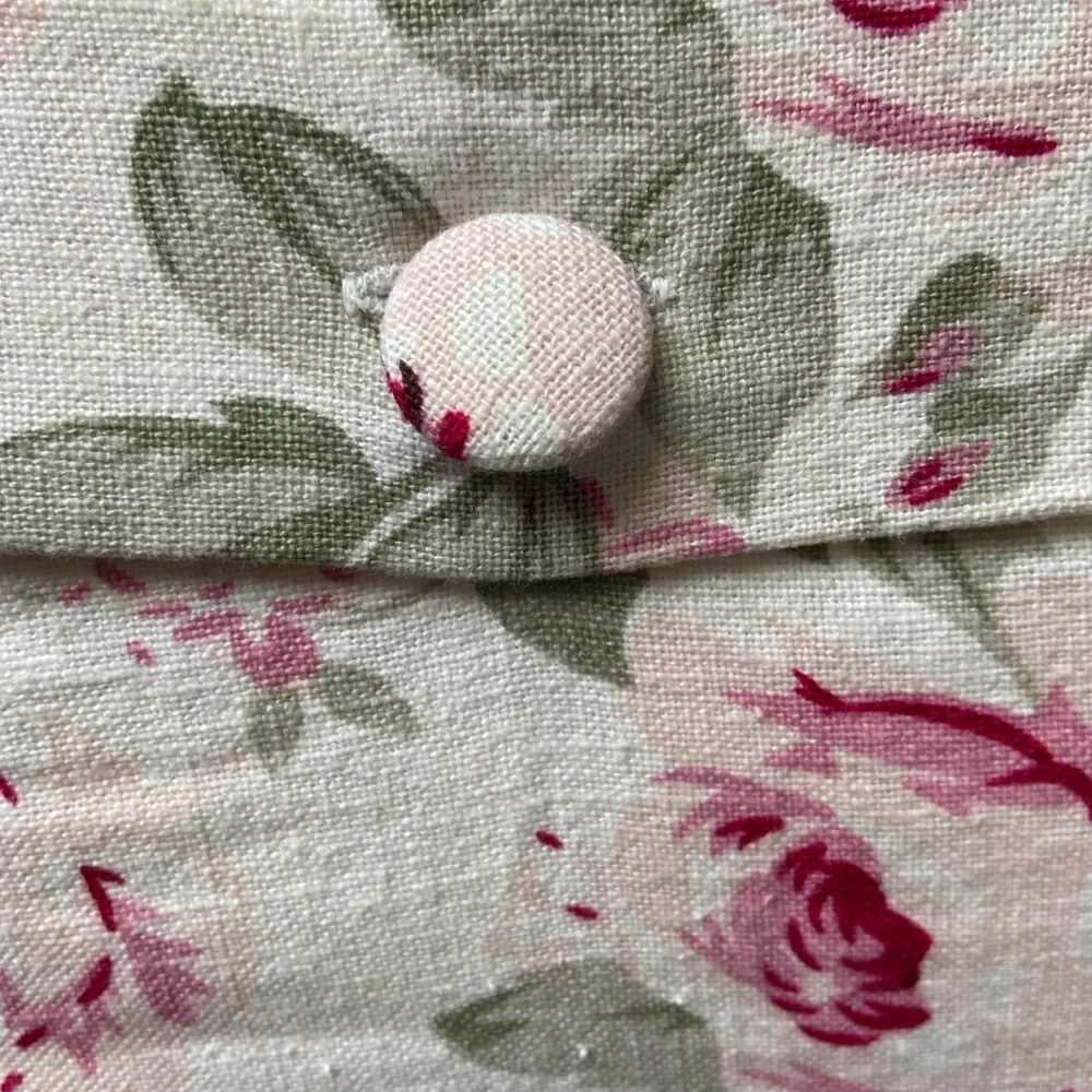 Simply Shabby Chic Rosalie Linen Blend Floral Roses Pillow Cover Pair Cream Pink - Picture 7 of 16
